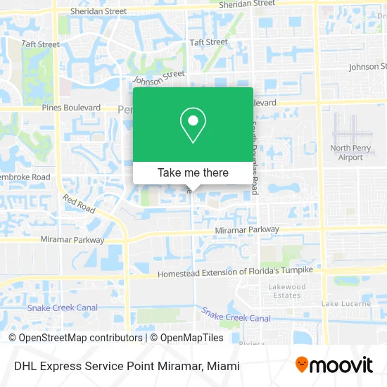 DHL Express Service Point Miramar map