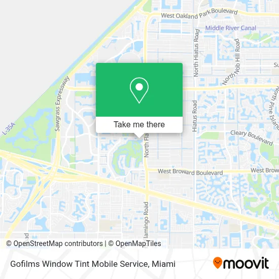 Gofilms Window Tint Mobile Service map