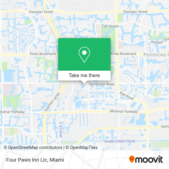 Four Paws Inn Llc map