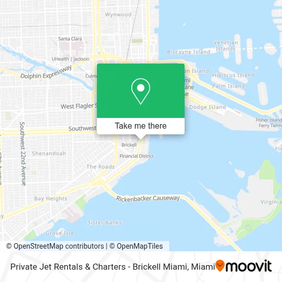 Private Jet Rentals & Charters - Brickell Miami map