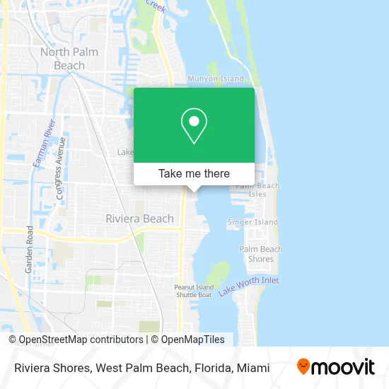 Riviera Shores, West Palm Beach, Florida map