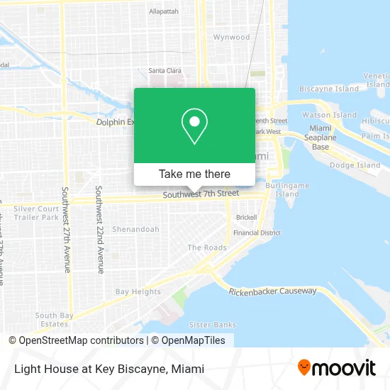 Light House at Key Biscayne map