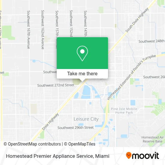 Homestead Premier Appliance Service map
