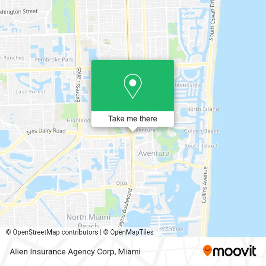 Alien Insurance Agency Corp map