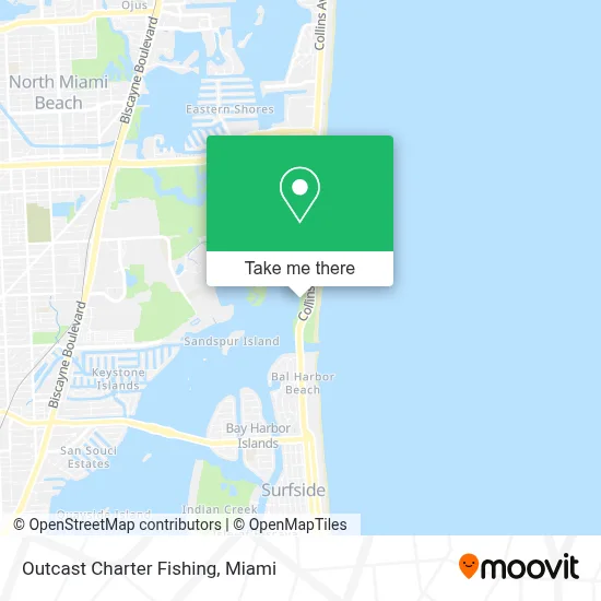 Outcast Charter Fishing map