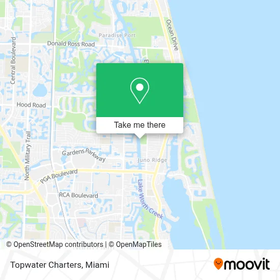 Topwater Charters map