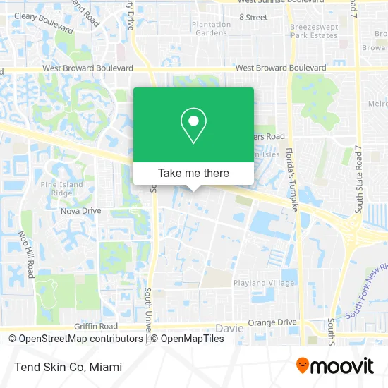 Tend Skin Co map