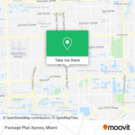 Package Plus Xpress map