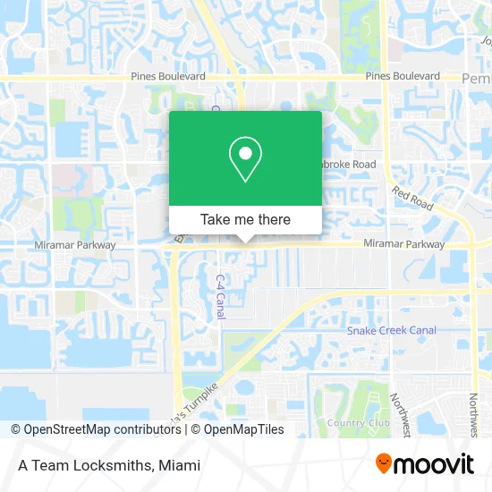 A Team Locksmiths map