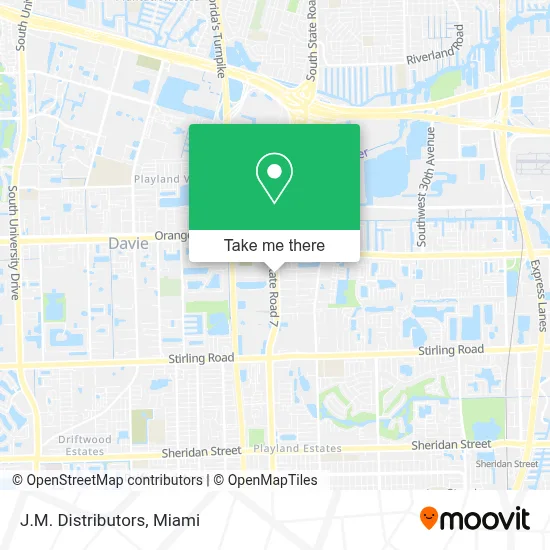 J.M. Distributors map