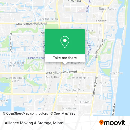 Alliance Moving & Storage map