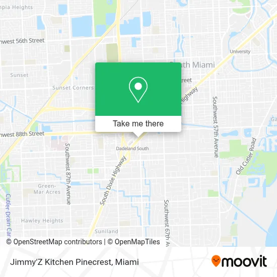 Jimmy'Z Kitchen Pinecrest map