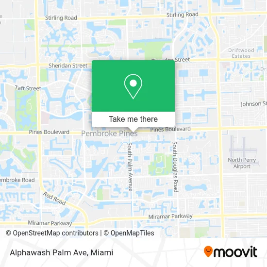 Alphawash Palm Ave map