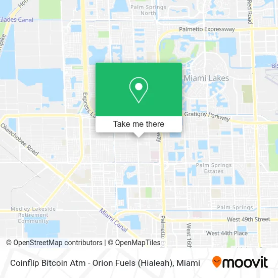 Coinflip Bitcoin Atm - Orion Fuels (Hialeah) map