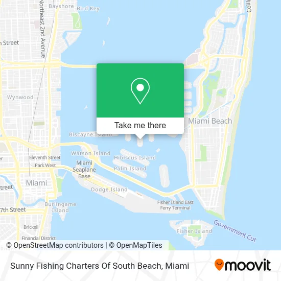 Sunny Fishing Charters Of South Beach map