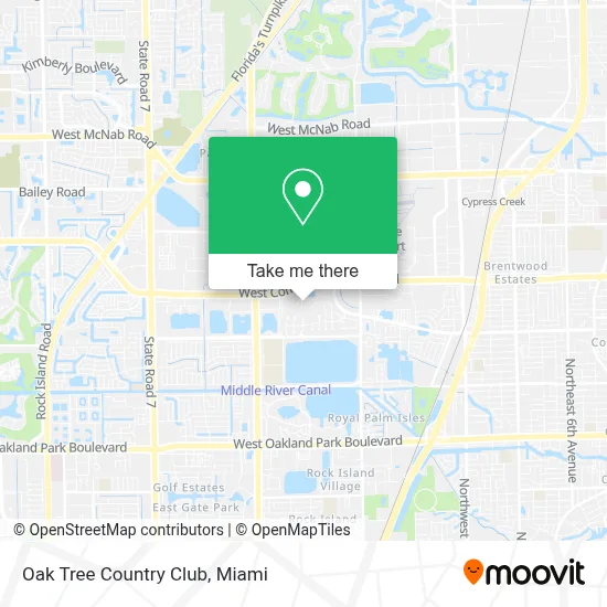 Oak Tree Country Club map