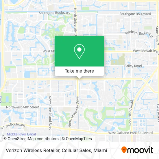 Verizon Wireless Retailer, Cellular Sales map