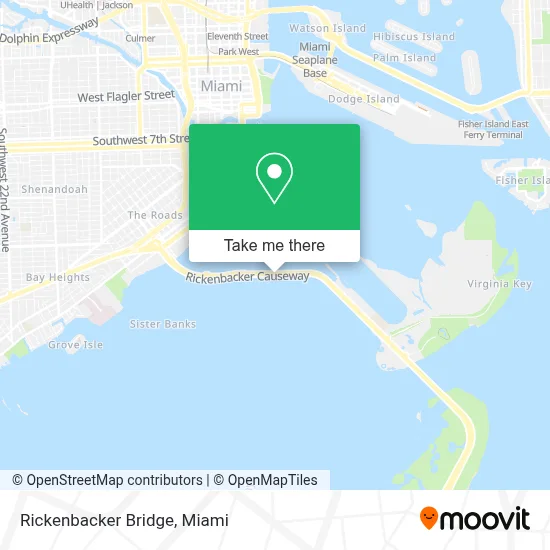 Rickenbacker Bridge map