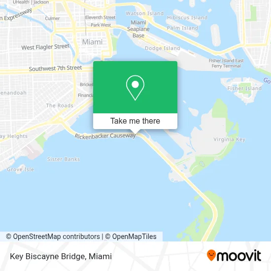 Key Biscayne Bridge map