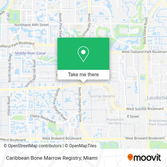 Caribbean Bone Marrow Registry map