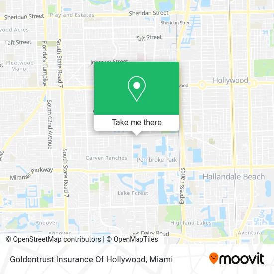 Goldentrust Insurance Of Hollywood map