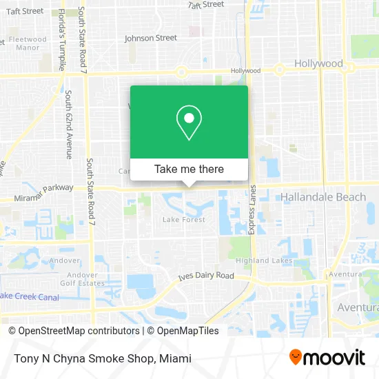 Tony N Chyna Smoke Shop map