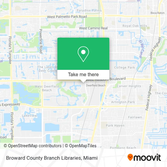 Broward County Branch Libraries map