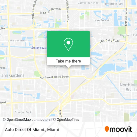 Auto Direct Of Miami. map