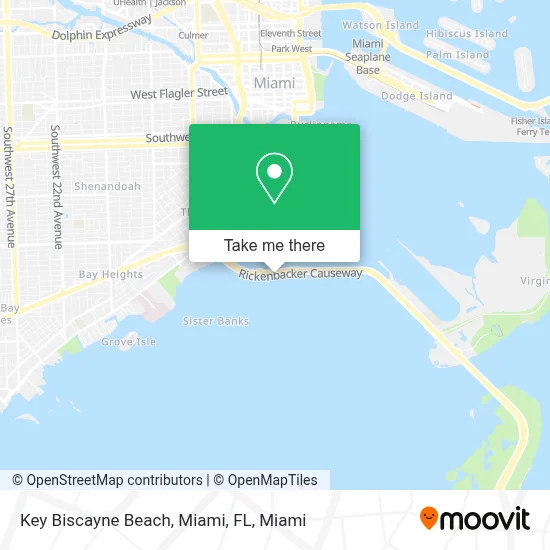 Key Biscayne Beach, Miami, FL map