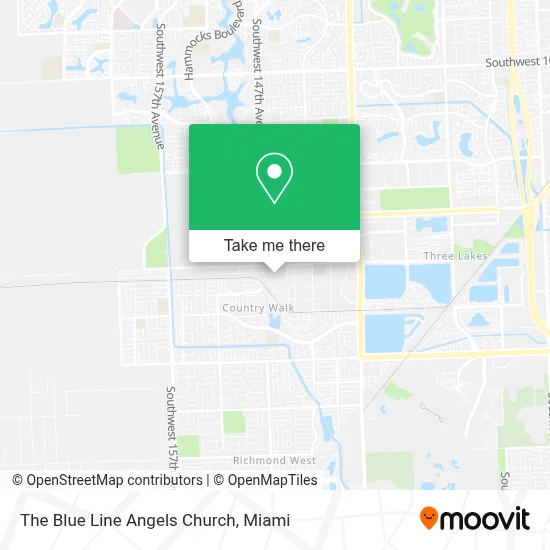 The Blue Line Angels Church map