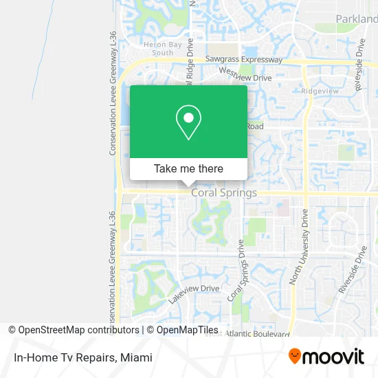 In-Home Tv Repairs map