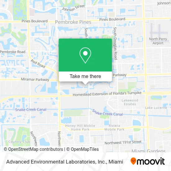 Advanced Environmental Laboratories, Inc. map