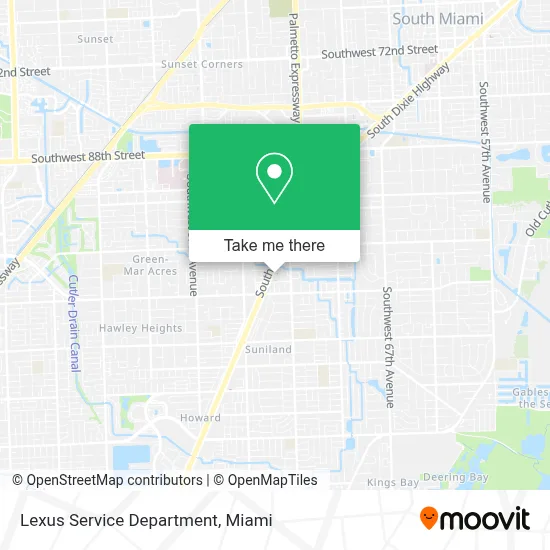 Lexus Service Department map