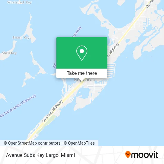 Avenue Subs Key Largo map