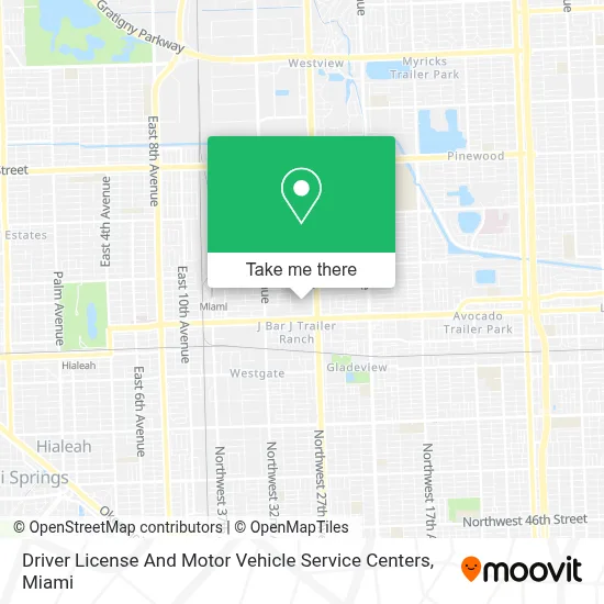 Driver License And Motor Vehicle Service Centers map