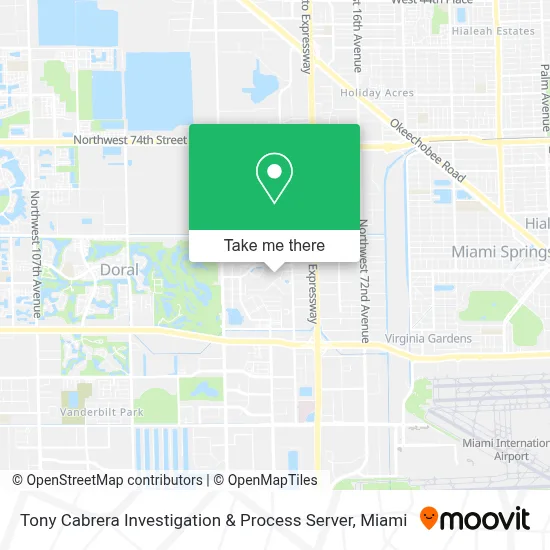 Tony Cabrera Investigation & Process Server map