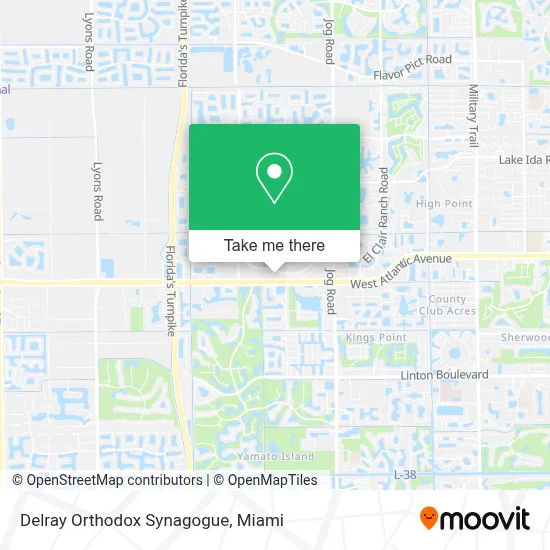 Delray Orthodox Synagogue map