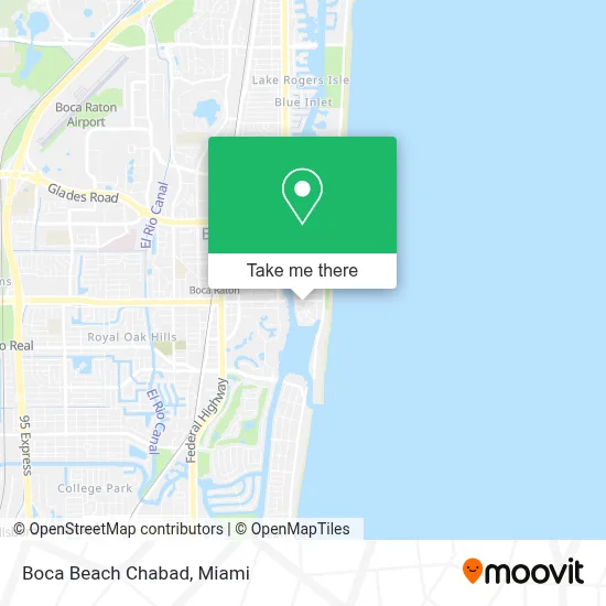 Boca Beach Chabad map