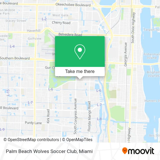 Palm Beach Wolves Soccer Club map