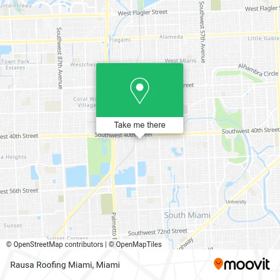 Rausa Roofing Miami map