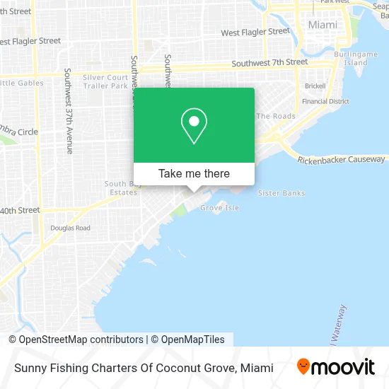 Sunny Fishing Charters Of Coconut Grove map