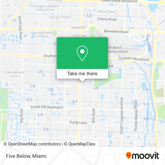 Five Below map