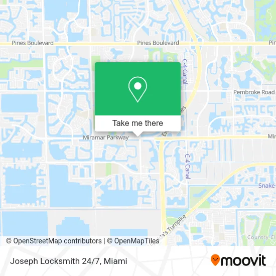 Joseph Locksmith 24/7 map