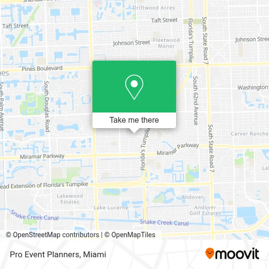 Pro Event Planners map