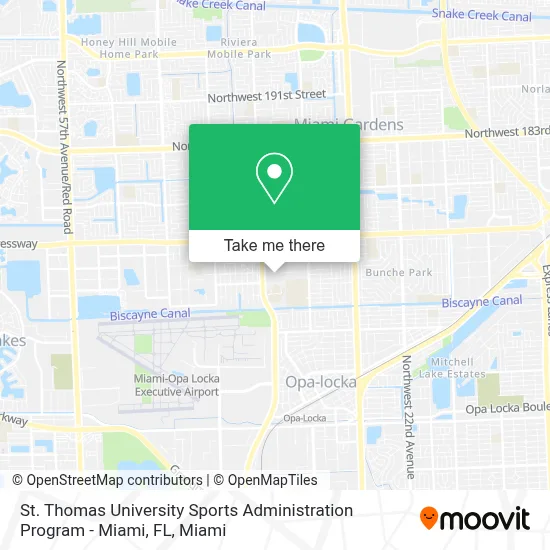 St. Thomas University Sports Administration Program - Miami, FL map