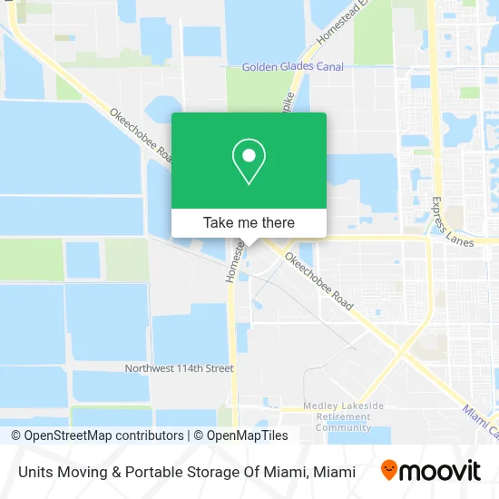 Units Moving & Portable Storage Of Miami map