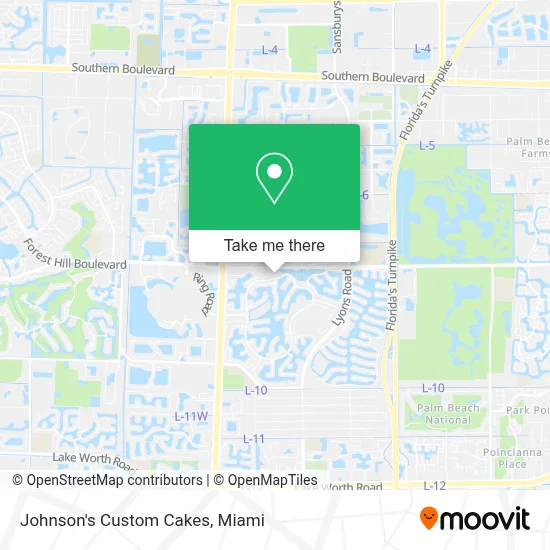 Johnson's Custom Cakes map