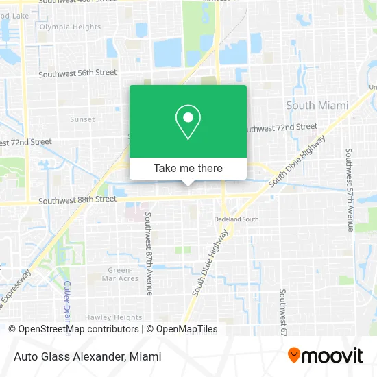 Auto Glass Alexander map