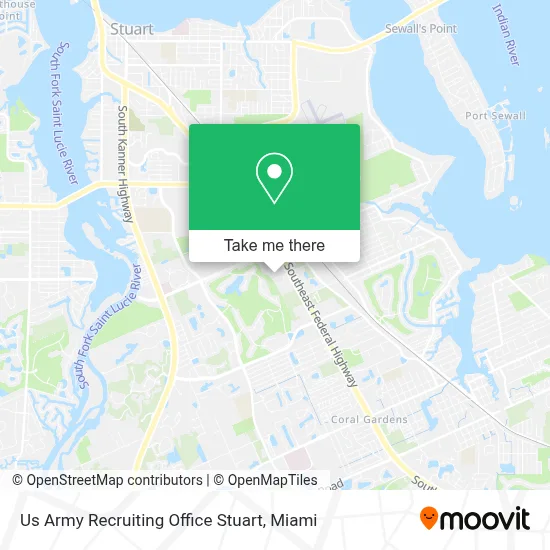 Us Army Recruiting Office Stuart map