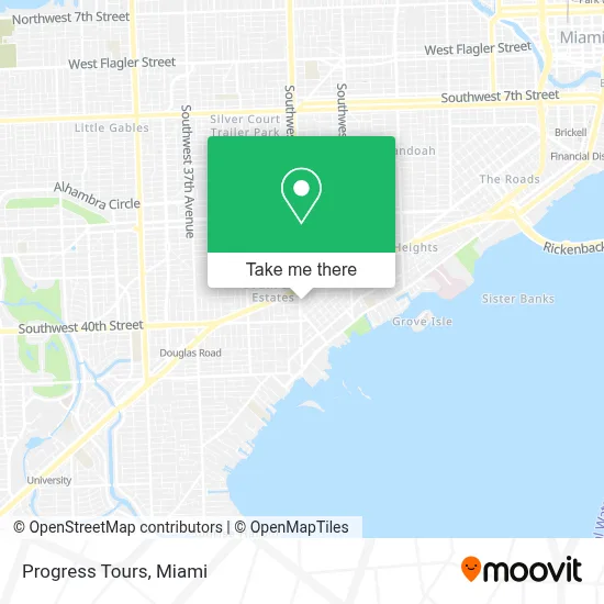 Progress Tours map